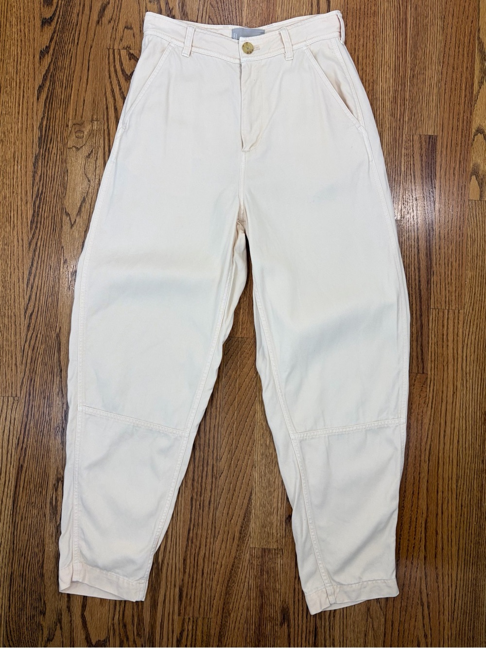 Everlane The Utility Barrel 100% TENCEL™ Lyocell Cream High-Waist Pants (00)